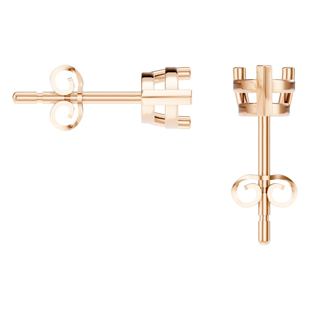 EA-1865 Rose Gold Earrings UNSET - Back View