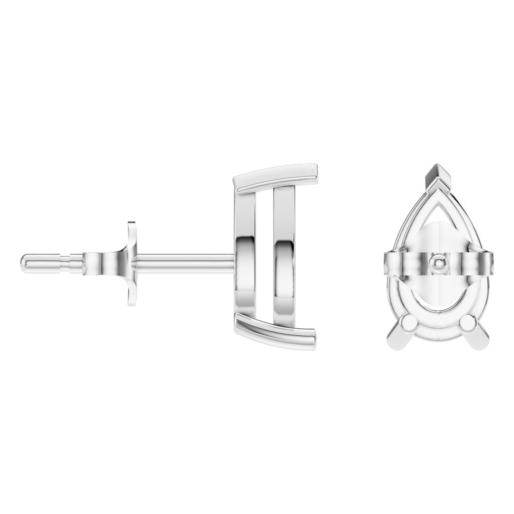 EA-1865 White Gold Earrings UNSET - Angle View