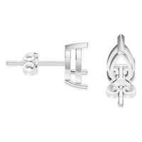 EA-1865 White Gold Earrings UNSET - Side View
