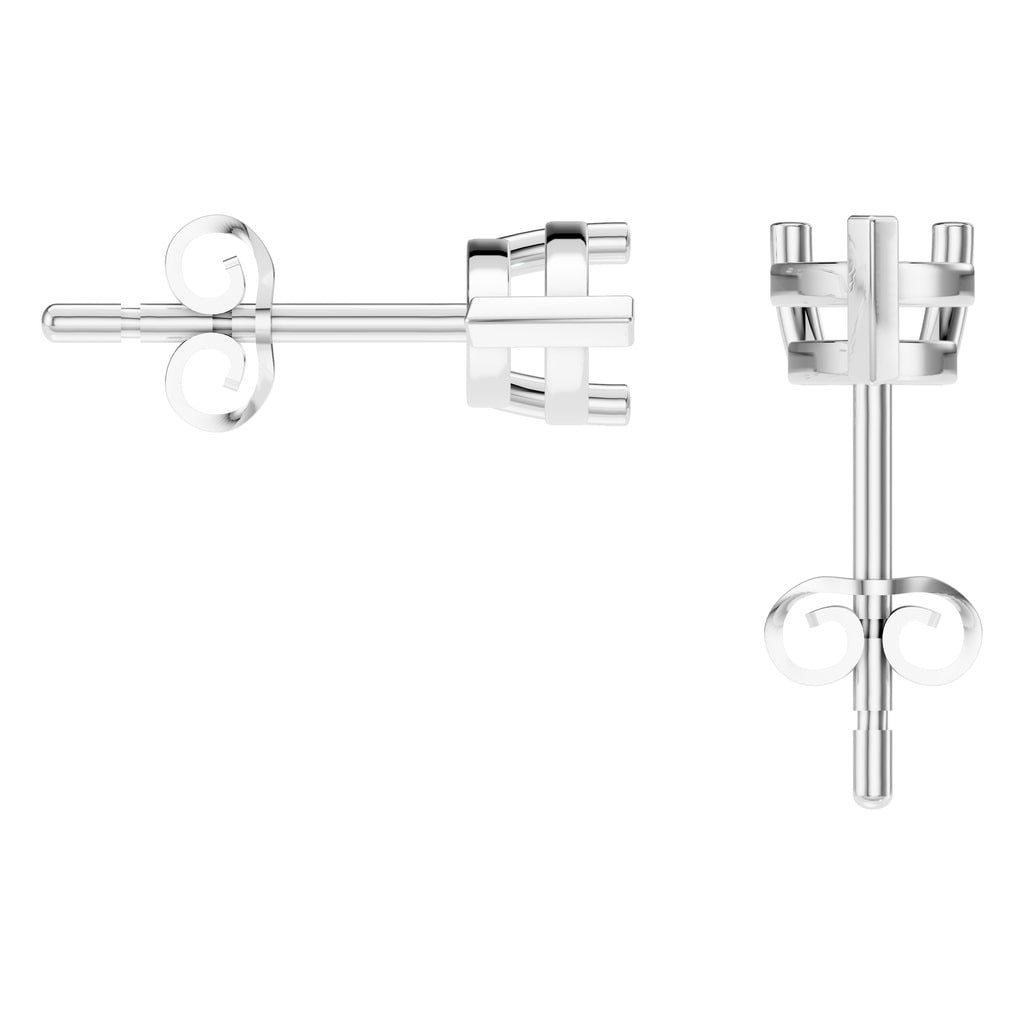 EA-1865 White Gold Earrings UNSET - Back View