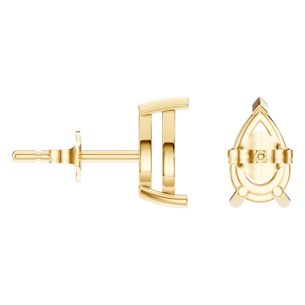 EA-1865 Yellow Gold Earrings UNSET - Angle View