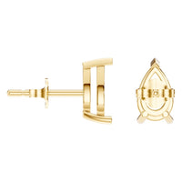 EA-1865 Yellow Gold Earrings UNSET - Angle View
