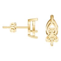 EA-1865 Yellow Gold Earrings UNSET - Side View