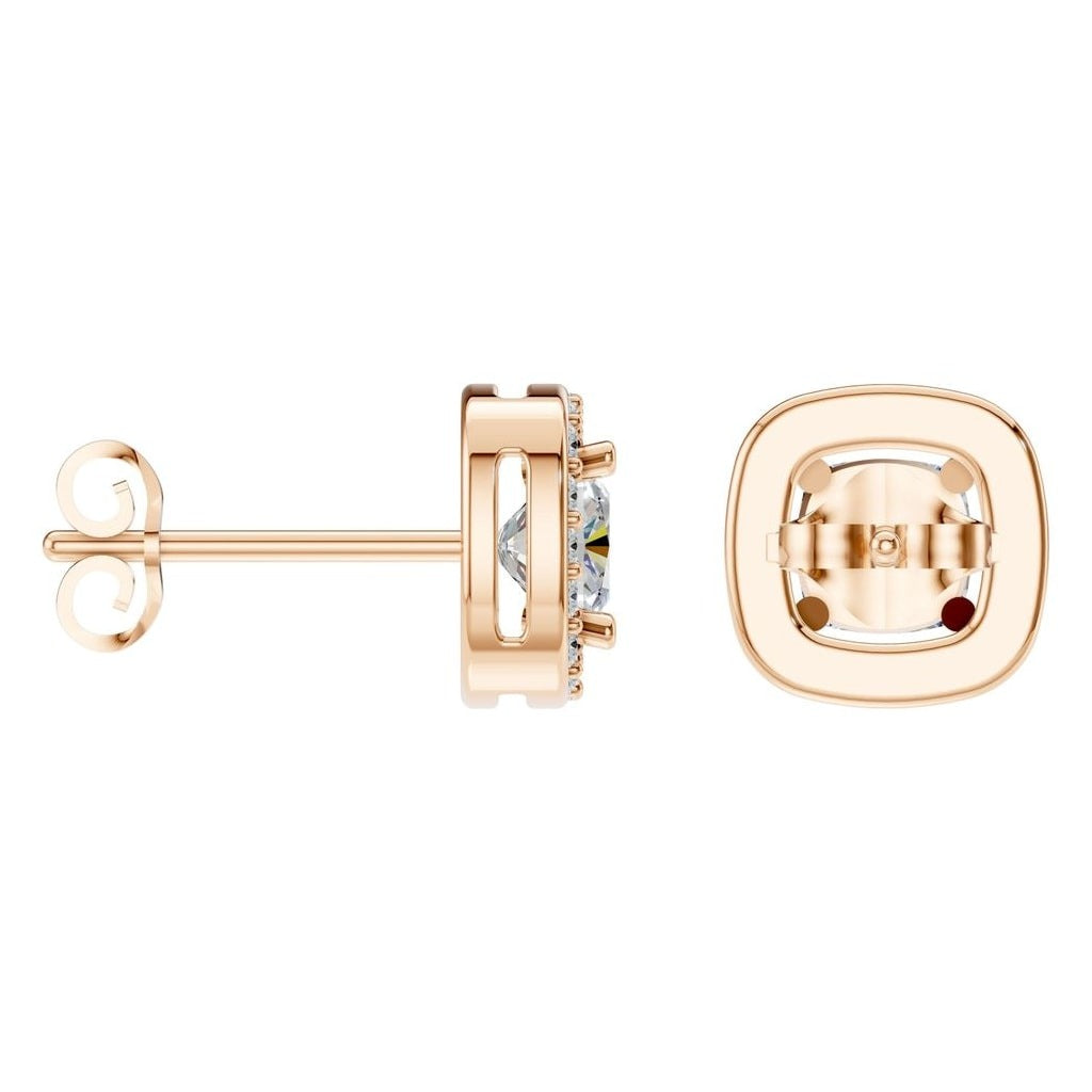 EA-1909 Rose Gold Earrings SET - Angle View