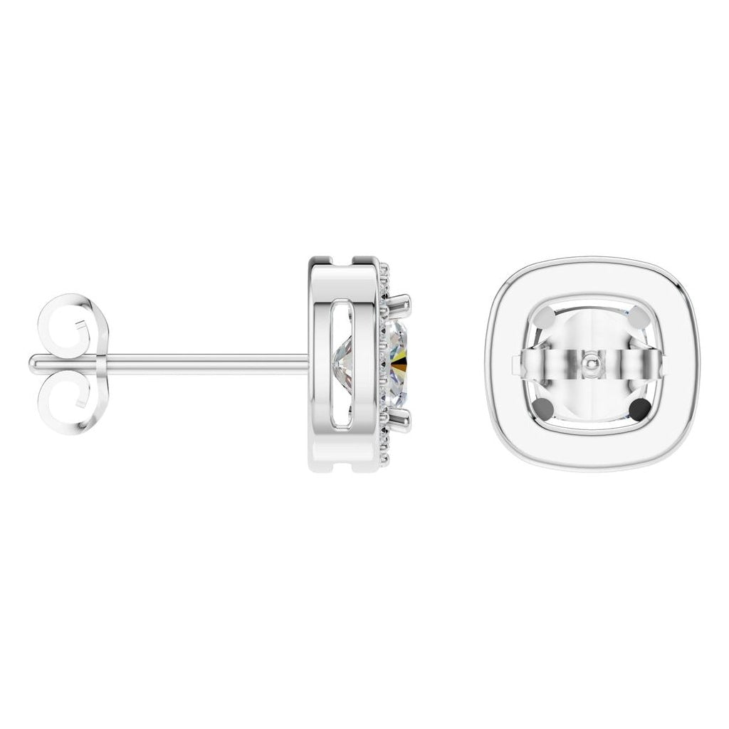 EA-1909 White Gold Earrings SET - Angle View