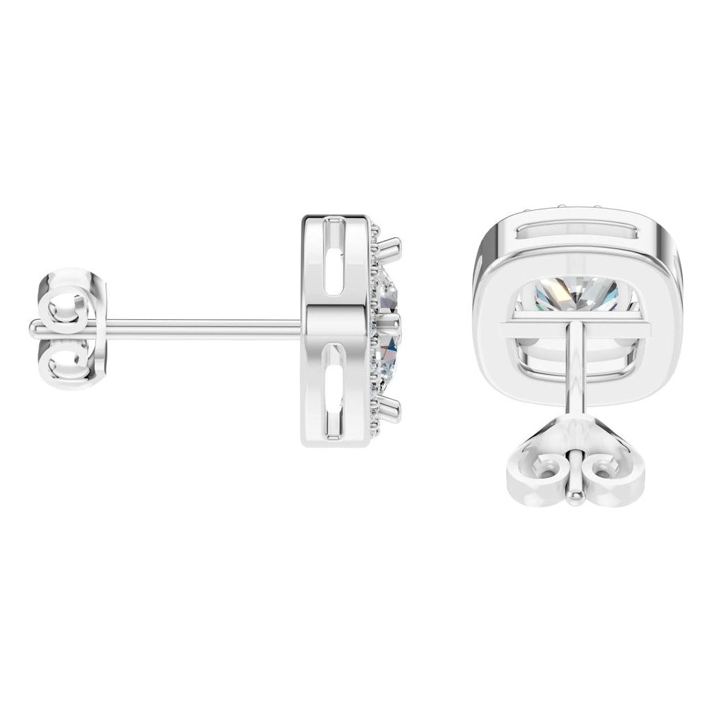 EA-1909 White Gold Earrings SET - Side View