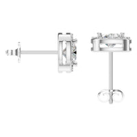 EA-1909 White Gold Earrings SET - Back View