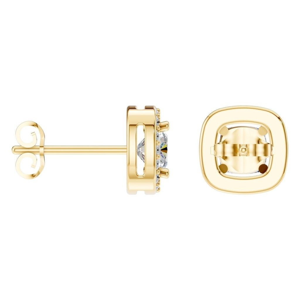EA-1909 Yellow Gold Earrings SET - Angle View