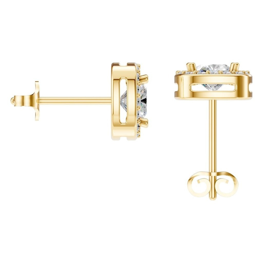 EA-1909 Yellow Gold Earrings SET - Back View