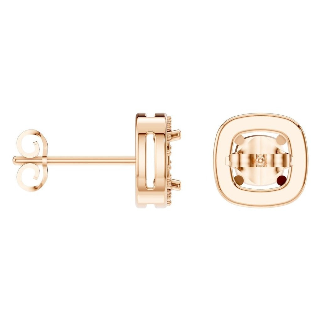 EA-1909 Rose Gold Earrings UNSET - Angle View