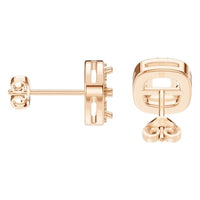 EA-1909 Rose Gold Earrings UNSET - Side View