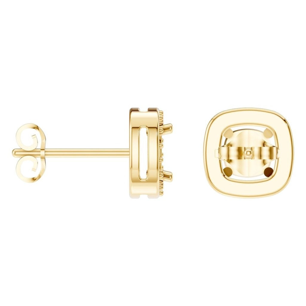 EA-1909 Yellow Gold Earrings UNSET - Angle View