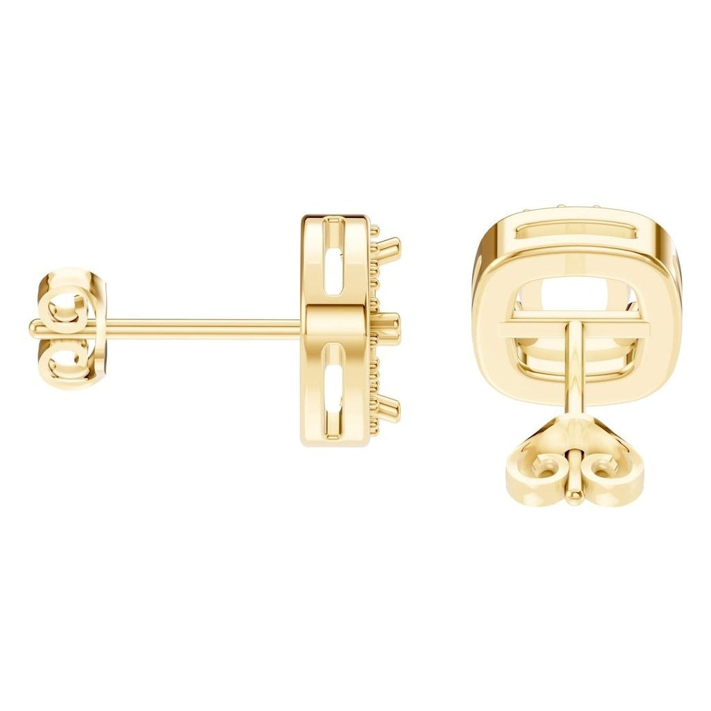 EA-1909 Yellow Gold Earrings UNSET - Side View