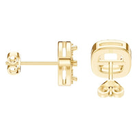 EA-1909 Yellow Gold Earrings UNSET - Side View