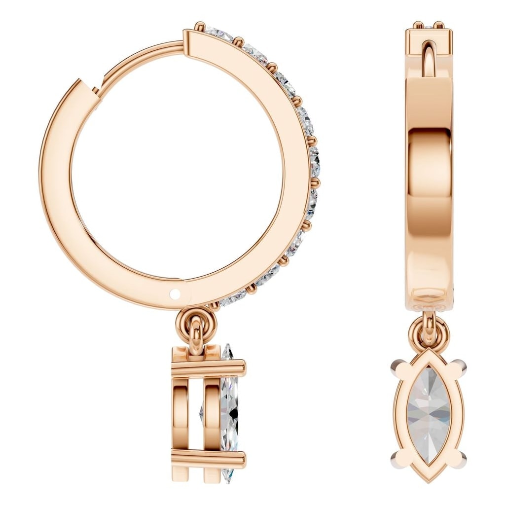 EA-2552 Rose Gold Earrings SET - ANGLE