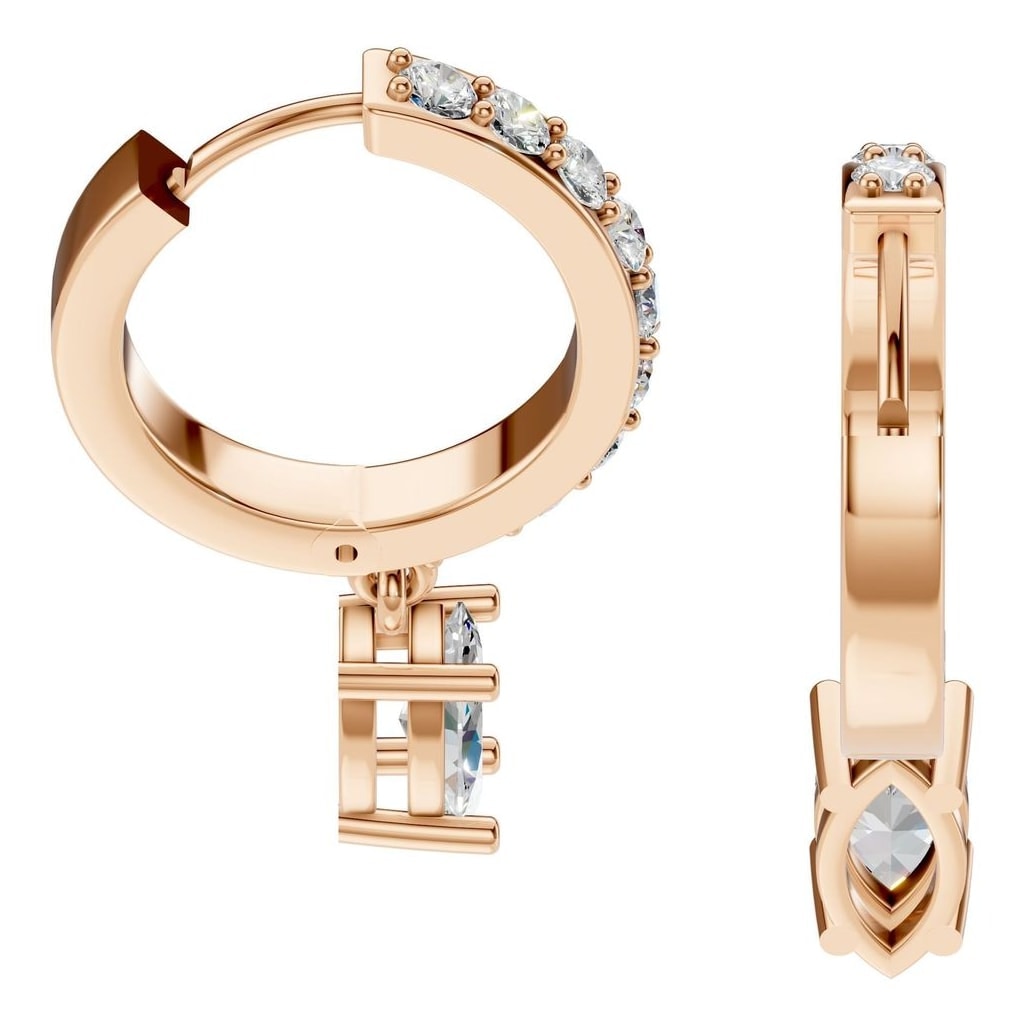 EA-2552 Rose Gold Earrings SET - Side View