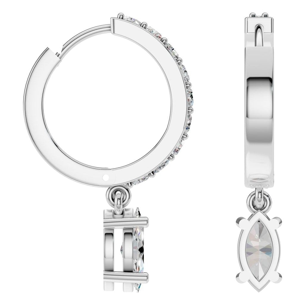 EA-2552 White Gold Earrings SET - ANGLE