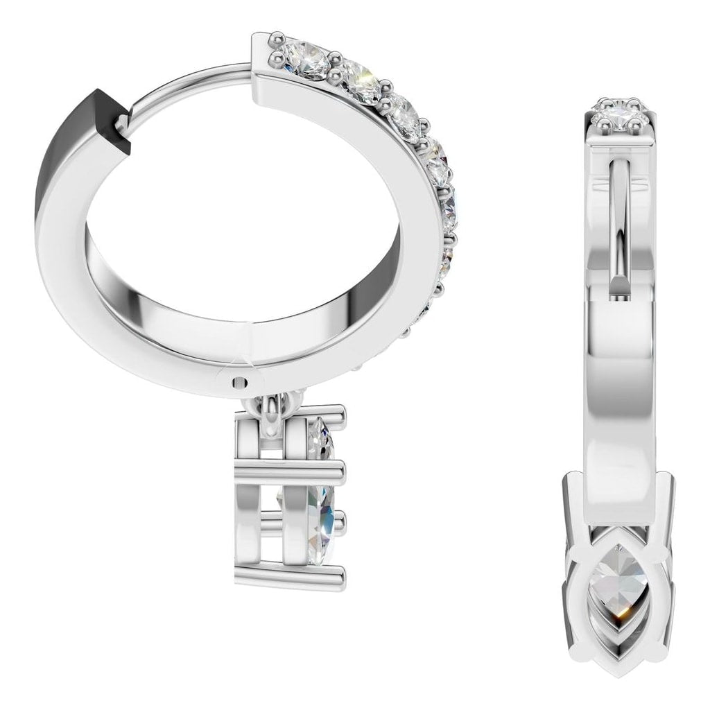 EA-2552 White Gold Earrings SET - Side View