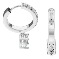 EA-2552 White Gold Earrings SET - Side View