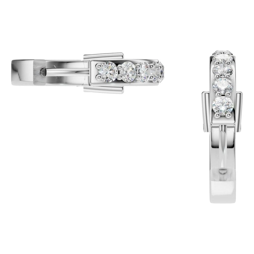 EA-2552 White Gold Earrings SET - BACK