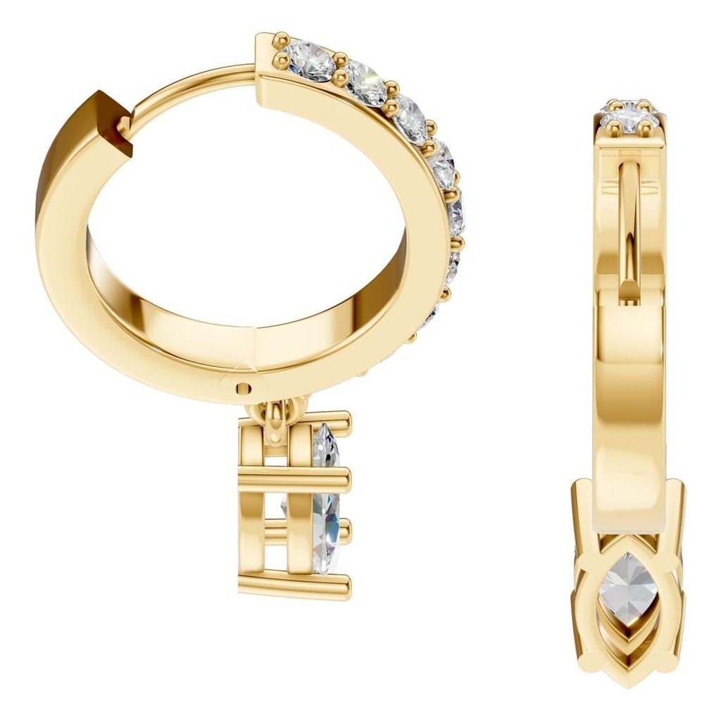 EA-2552 Yellow Gold Earrings SET - Side View