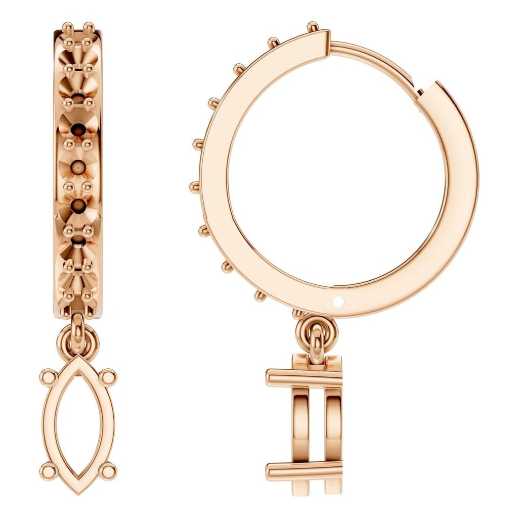 EA-2552 Rose Gold Earrings UNSET - Main View