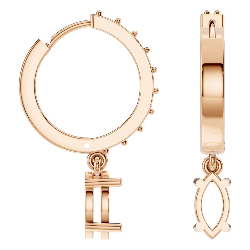 EA-2552 Rose Gold Earrings UNSET - ANGLE