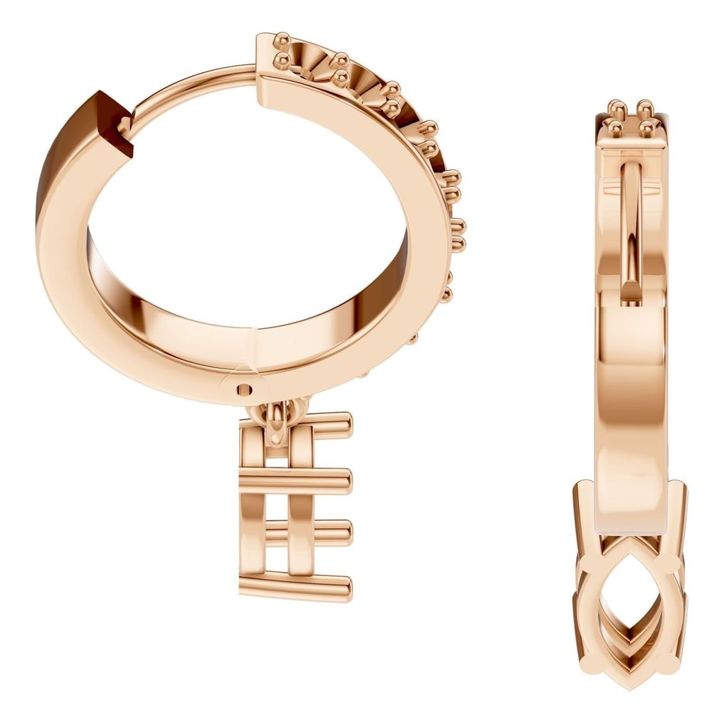 EA-2552 Rose Gold Earrings UNSET - Side View