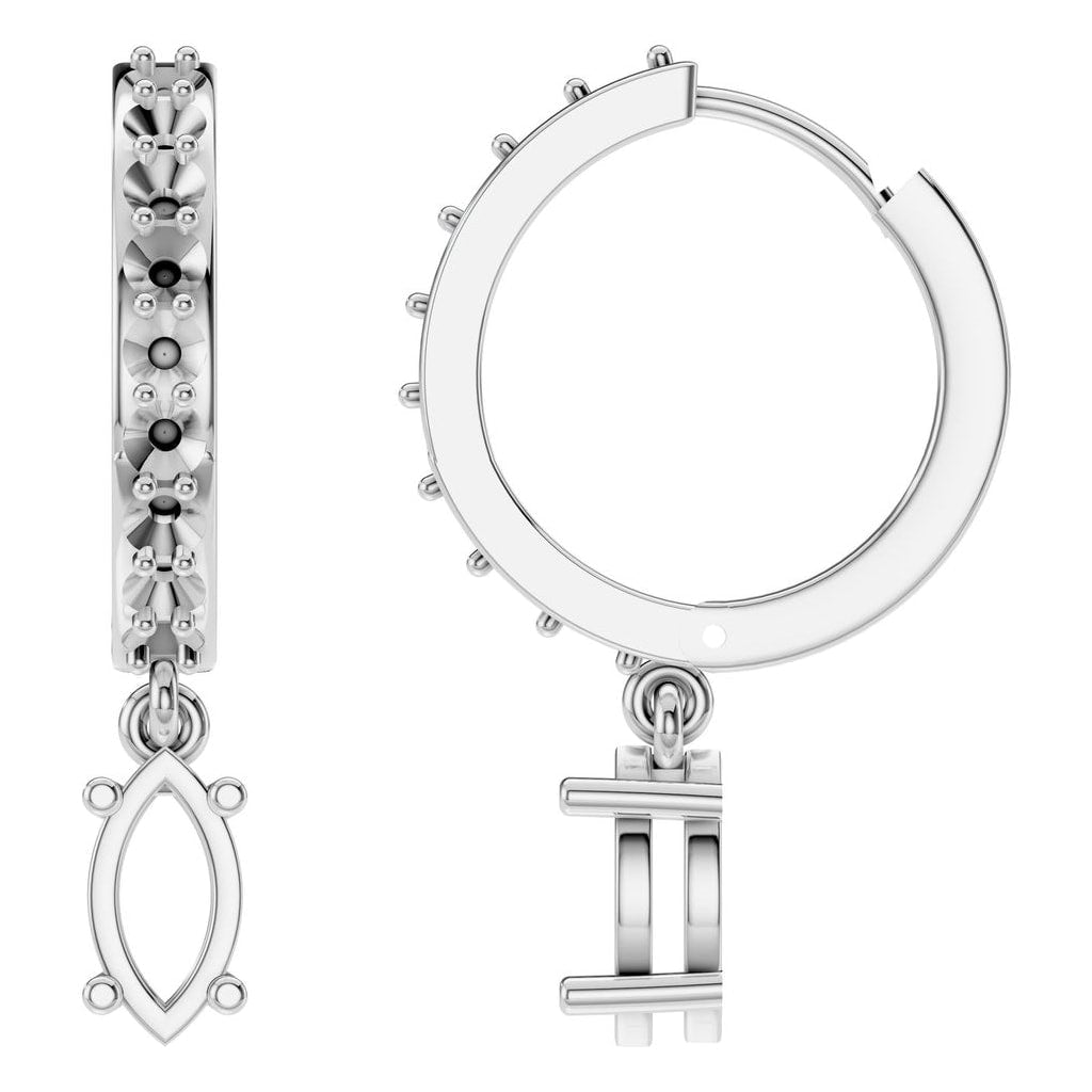 EA-2552 White Gold Earrings UNSET - Main View