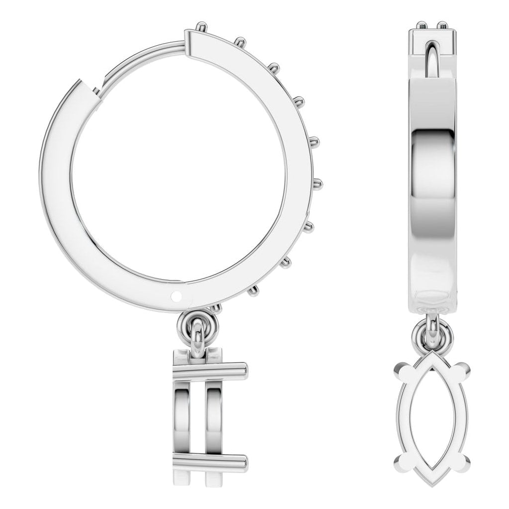 EA-2552 White Gold Earrings UNSET - ANGLE