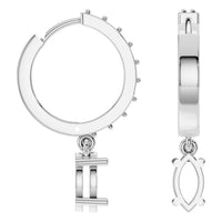 EA-2552 White Gold Earrings UNSET - ANGLE