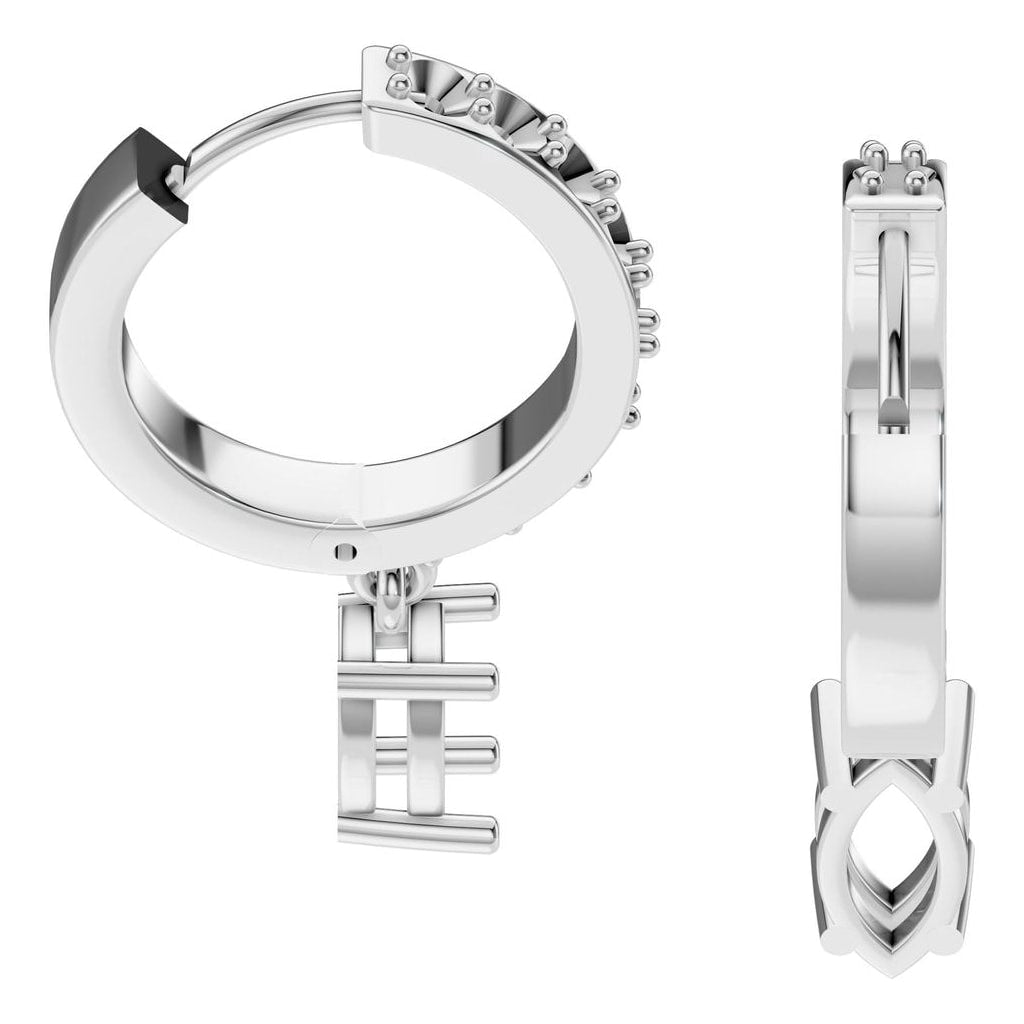 EA-2552 White Gold Earrings UNSET - Side View