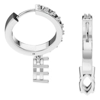 EA-2552 White Gold Earrings UNSET - Side View