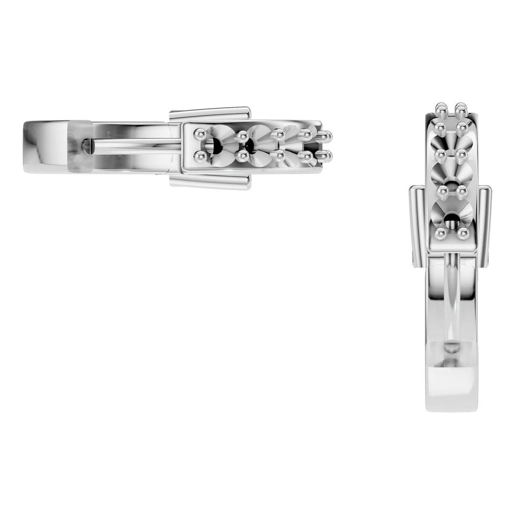 EA-2552 White Gold Earrings UNSET - BACK