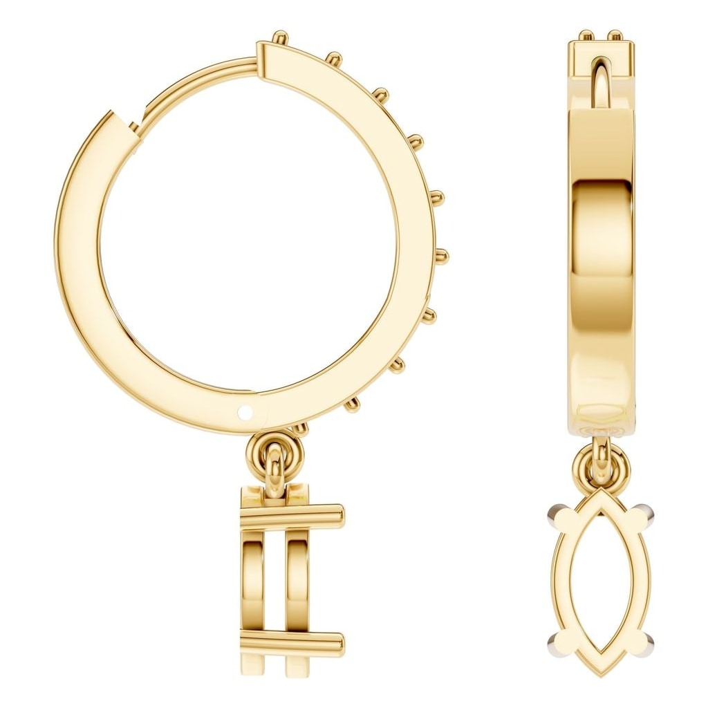 EA-2552 Yellow Gold Earrings UNSET - ANGLE