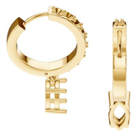 EA-2552 Yellow Gold Earrings UNSET - Side View