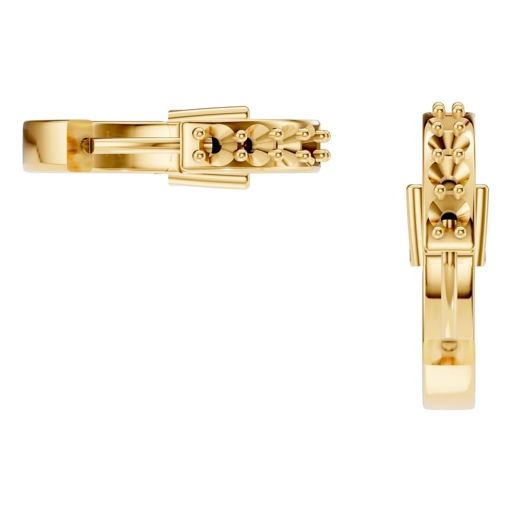 EA-2552 Yellow Gold Earrings UNSET - BACK