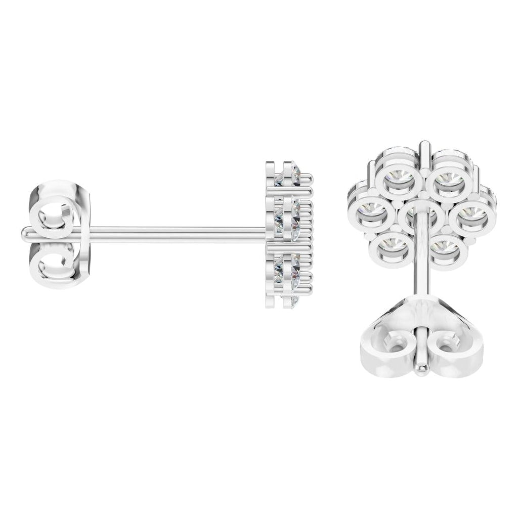 EA-2903 White Gold Earrings SET - Side View