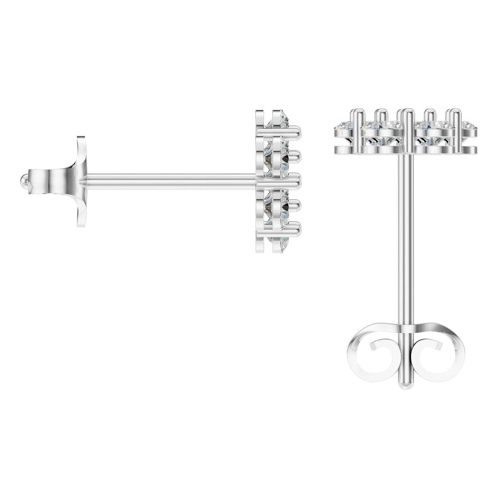 EA-2903 White Gold Earrings SET - BACK