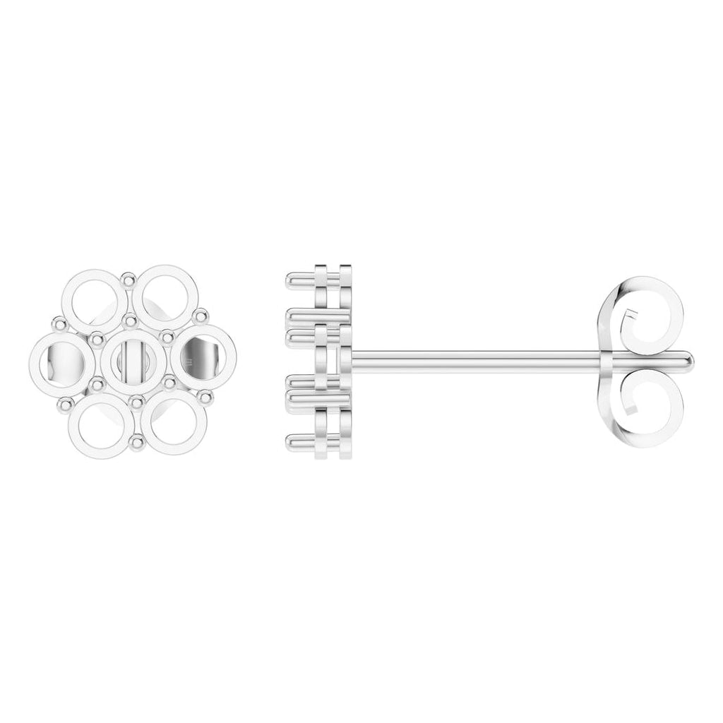 EA-2903 White Gold Earrings UNSET - Main View