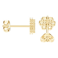 EA-2903 Yellow Gold Earrings UNSET - Side View