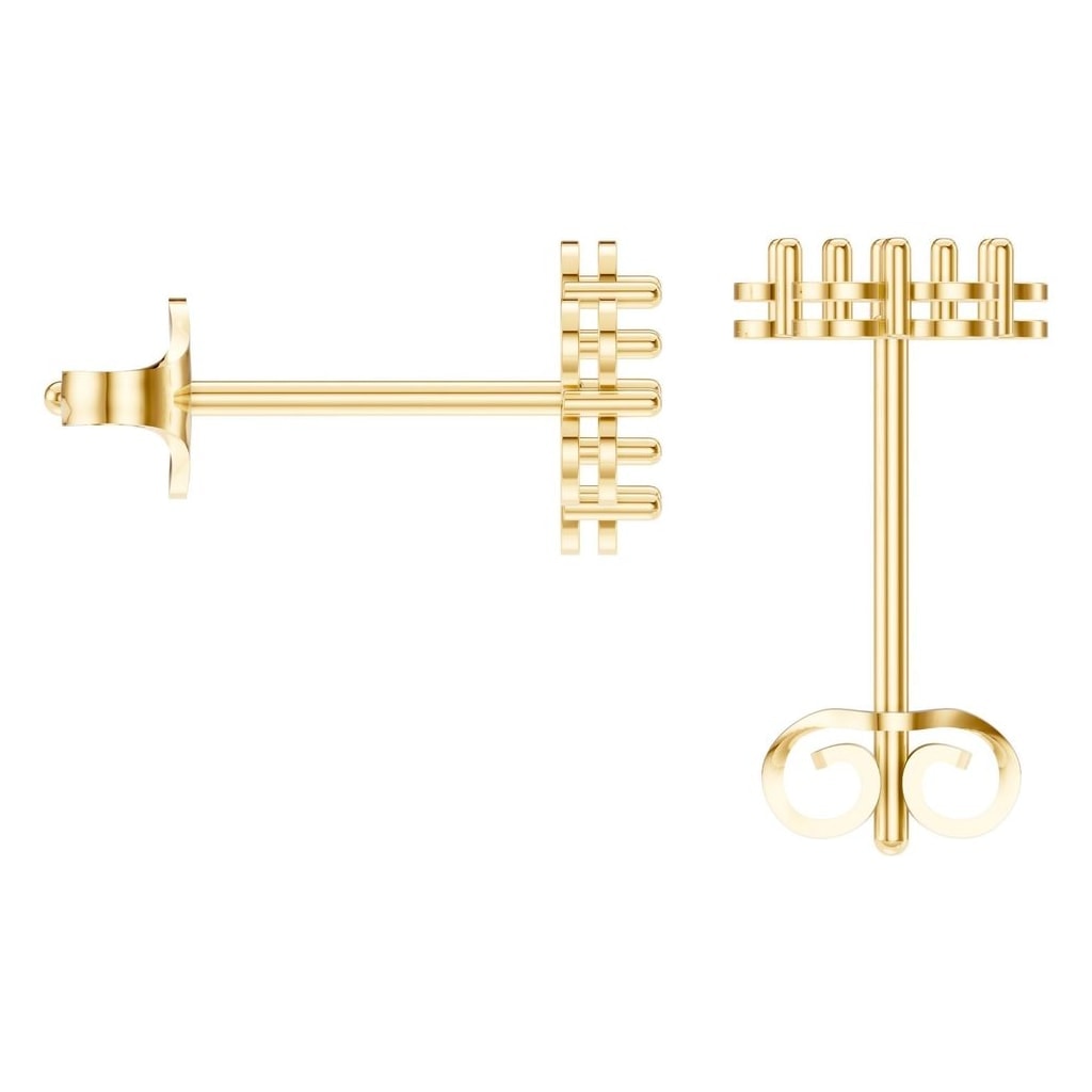 EA-2903 Yellow Gold Earrings UNSET - BACK