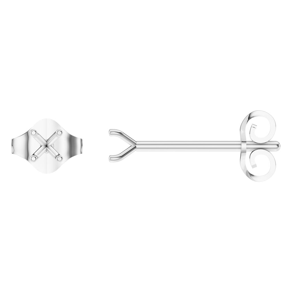 EA-2998 White Gold Earrings UNSET - Main View