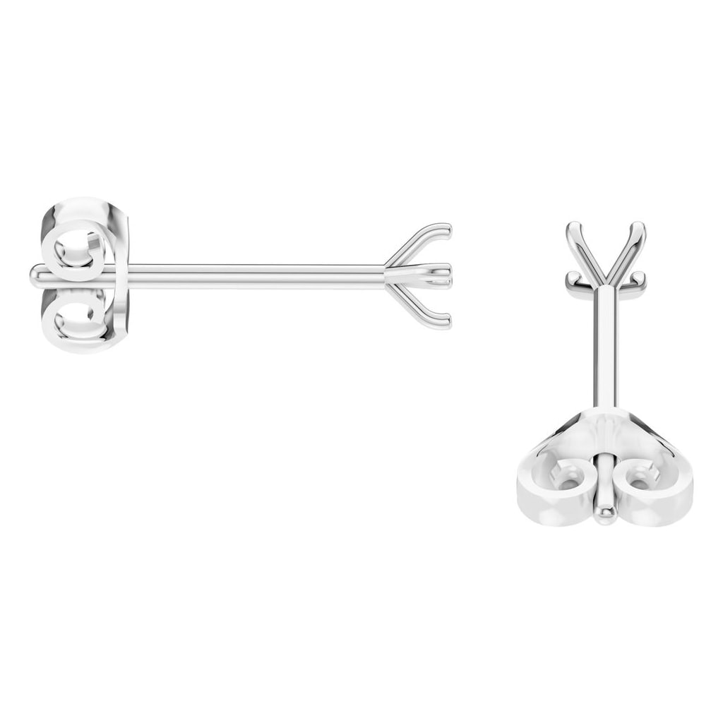 EA-2998 White Gold Earrings UNSET - Side View