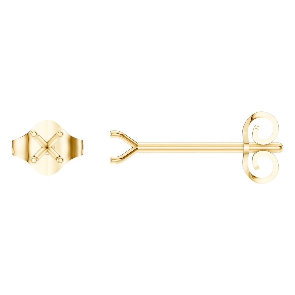 EA-2998 Yellow Gold Earrings UNSET - Main View