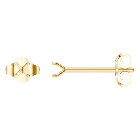 EA-2998 Yellow Gold Earrings UNSET - Main View