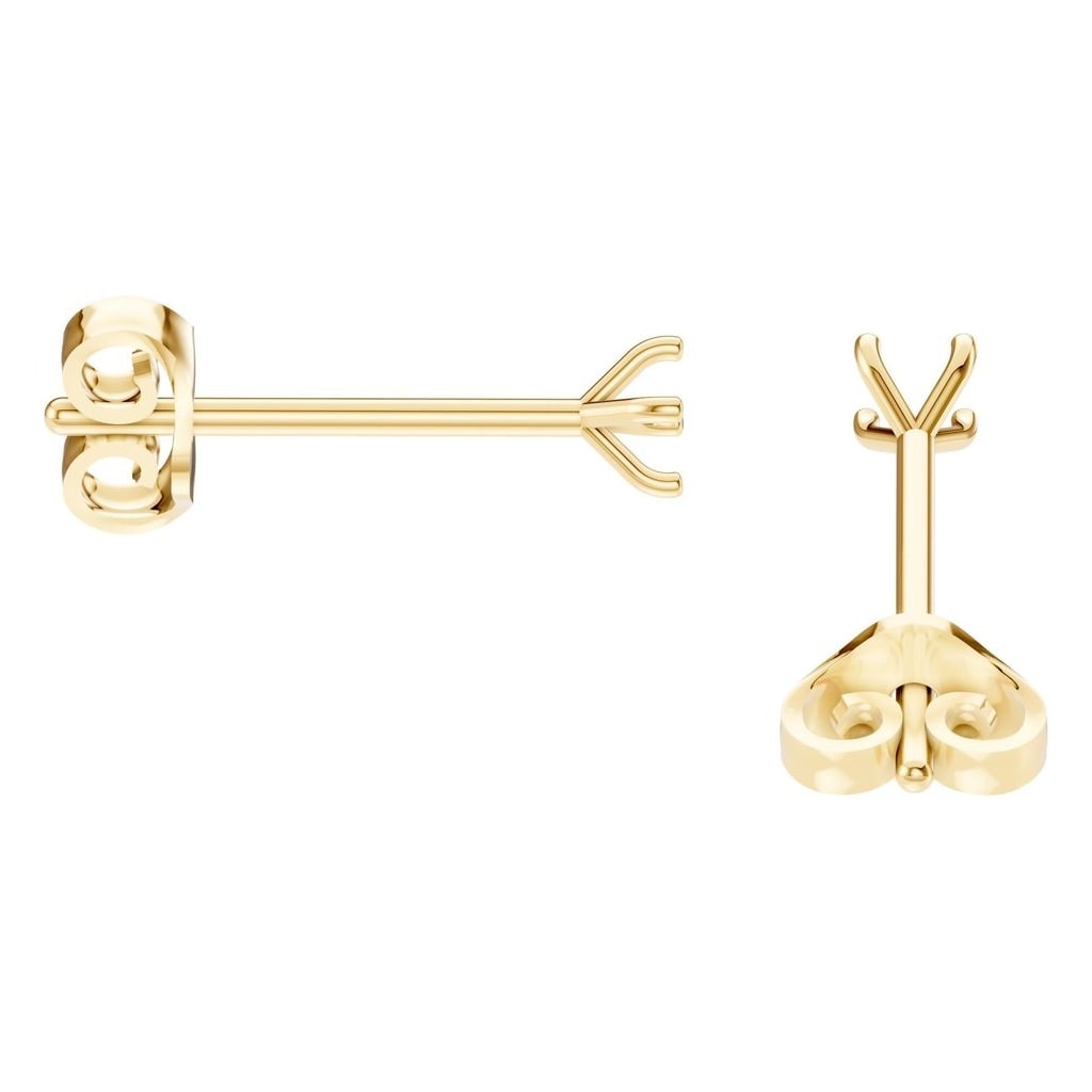 EA-2998 Yellow Gold Earrings UNSET - Side View