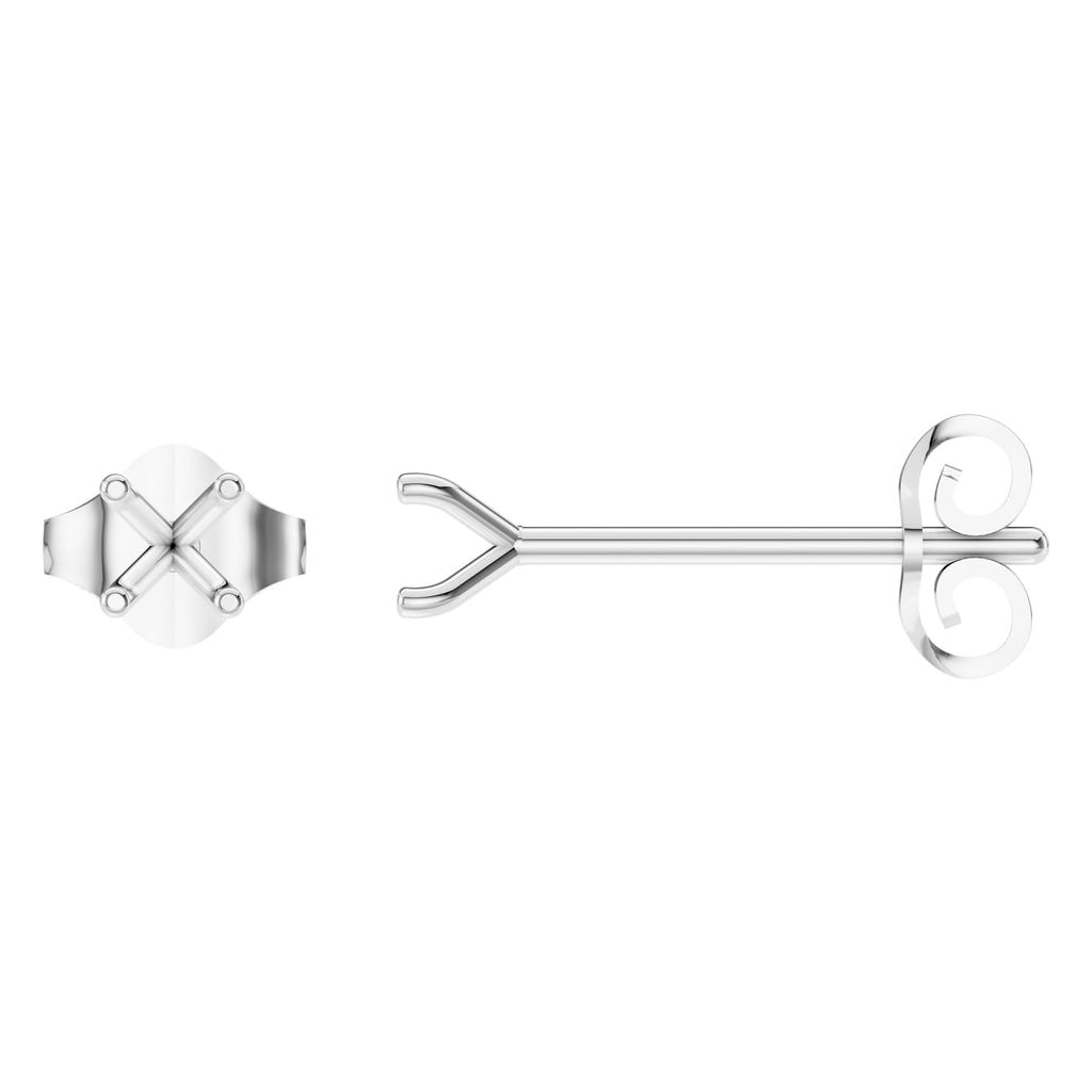 EA-2998 White Gold Earrings UNSET - Main View