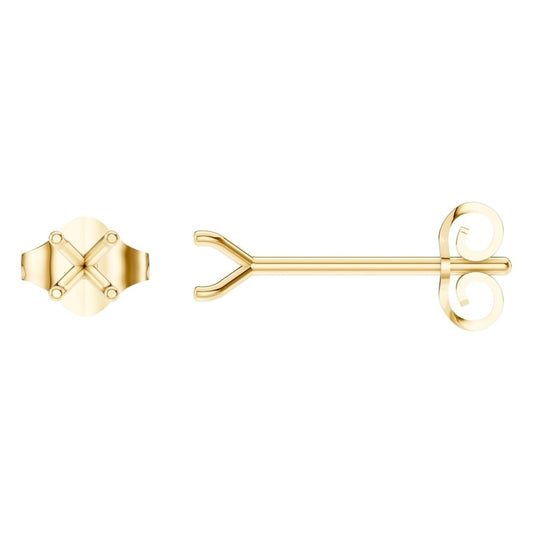 EA-2998 Yellow Gold Earrings UNSET - Main View