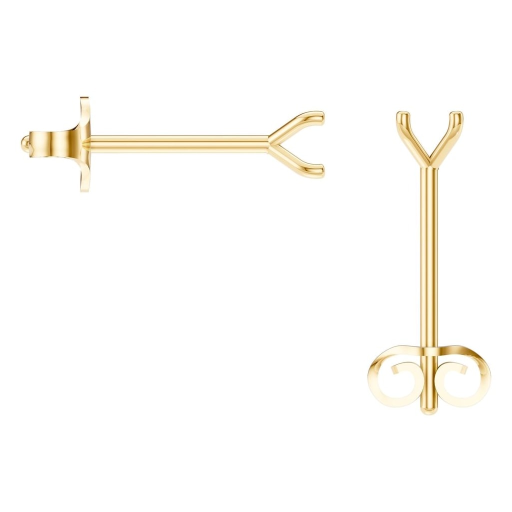 EA-2998 Yellow Gold Earrings UNSET - BACK